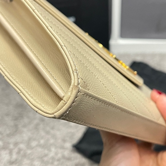 Saint Laurent Cassandre Grain De Poudre Chain Wallet Crossbody WOC - Picture 5 of 8